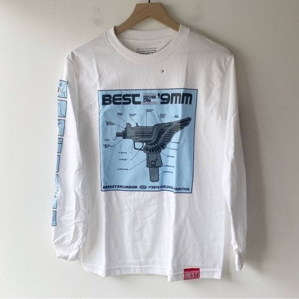 best breezy excursion blue graphic doves cry 9 mm long sleeve t-shirt